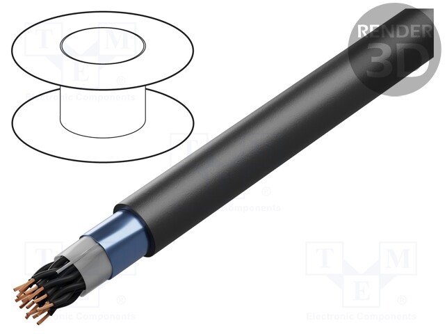 Wire; BiT 500 (ST) BLACK FR; 2x2x0,75mm2; Al-PET foil; PVC; black