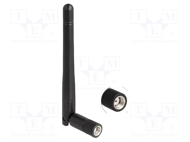 Antenna; inner,WiFi; black; RP-SMA; screw-in; male; 50Ω; 2dBi