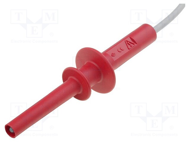 Test lead; 10A; free end,banana plug 4mm; Len: 1m; red