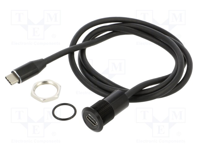 Adapter; for panel mounting,rear side nut; USB 3.0,USB 3.1