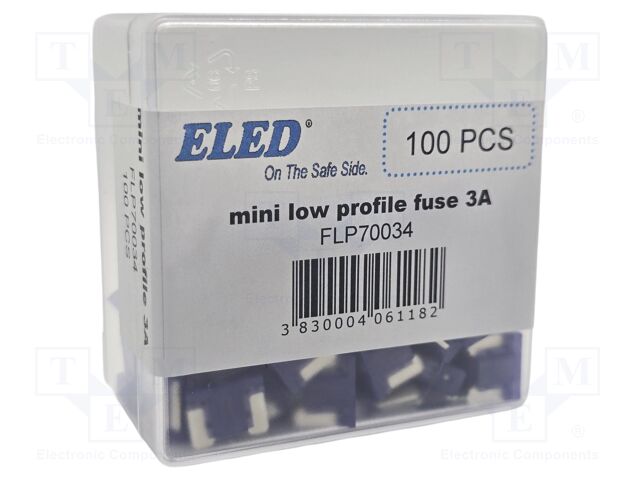 Fuse: fuse; 3A; 58VDC; automotive; 10.9mm; 10.9x3.8x8.73mm