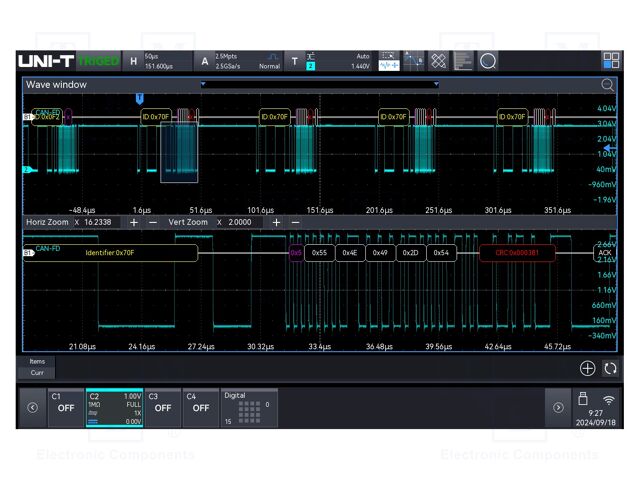 Test acces: expansion option; for oscilloscopes