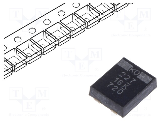 Capacitor: tantalum-polymer; 220uF; 16VDC; Case: H; 2924; ESR: 70mΩ