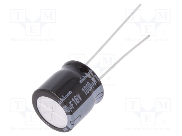 Capacitor: electrolytic; THT; 1000uF; 16VDC; Ø12.5x12.5mm; ±20%