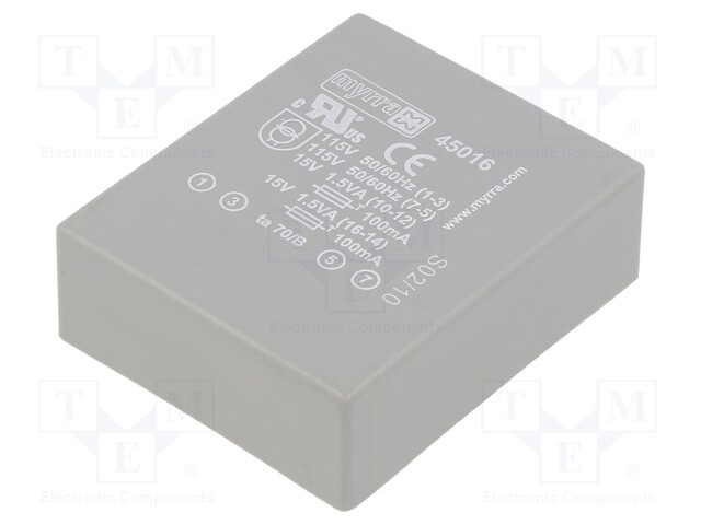 Transformer: encapsulated; 3VA; 115/230VAC; 15V; 15V; 100mA; 100mA