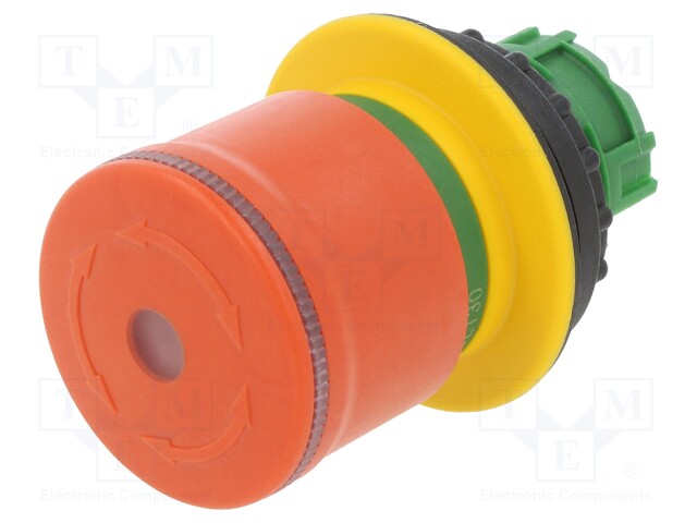 Switch: emergency stop; Stabl.pos: 2; 22mm; red; Illumin: M22-LED