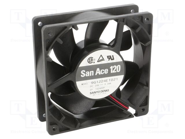 Fan: DC; axial; 24VDC; 120x120x38mm; 200.4m3/h; 46dBA; ball bearing