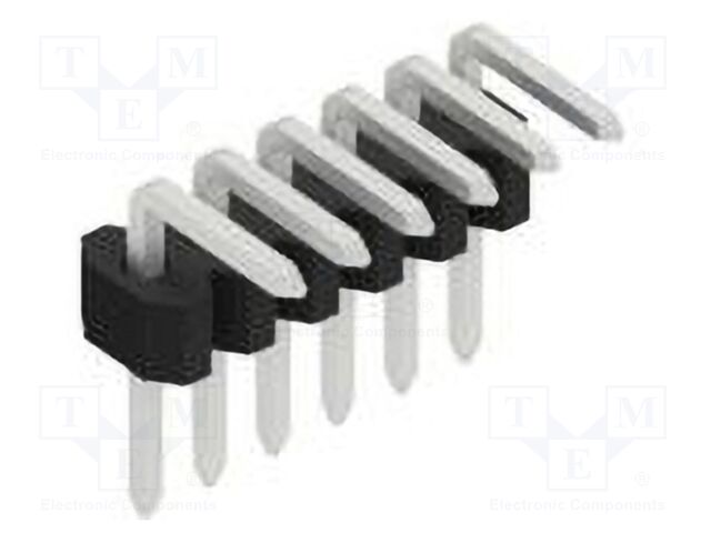 Connector: pin strips; pin header; male; PIN: 6; 1.27mm; THT; 1x6