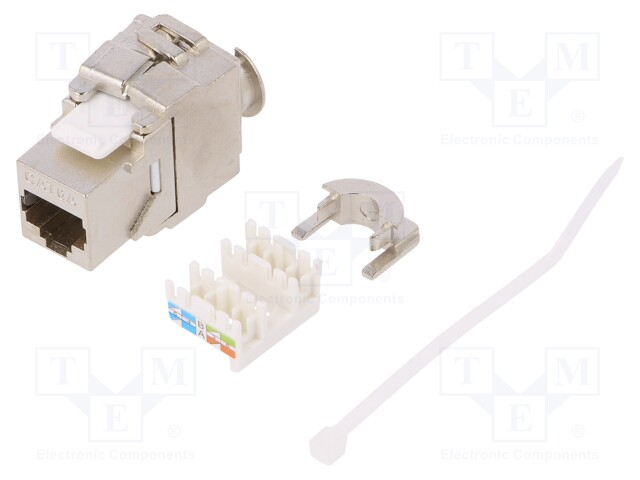 Socket; RJ45; Cat: 6a; shielded,Keystone; Layout: 8p8c; 22AWG÷26AWG