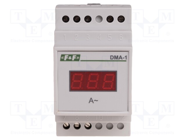Ammeter; digital,mounting; 0÷20A; Meas.accur: ±1%; 3-digit LED