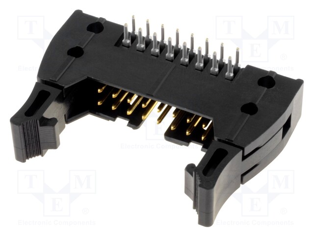 Socket; IDC; male; PIN: 16; angled 90°; THT; gold-plated; 2.54mm
