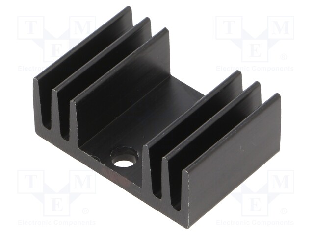 Heatsink: extruded; U; TO220; black; L: 20mm; W: 29mm; H: 12mm; 13.5K/W