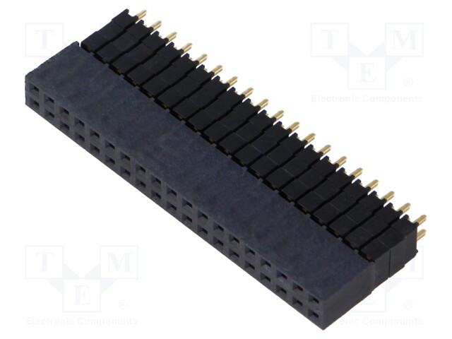 Connector: pin strips; male; PIN: 38; 2.54mm; gold-plated; THT