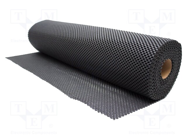 Bench mat; Width: 0.6m; L: 10m; Mat: PVC,foam; Colour: black; Thk: 4mm