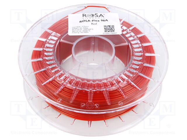 Filament: ROSA-FLEX 96A; 1.75mm; red; 210÷250°C; 500g