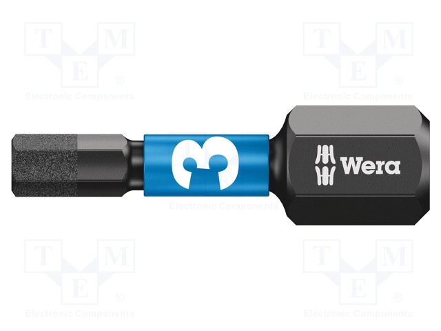 Screwdriver bit; Allen hex key; HEX 3mm; Overall len: 25mm