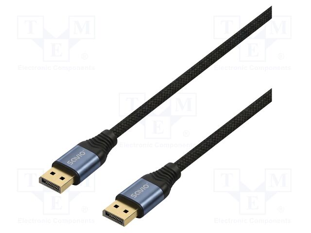Cable; DisplayPort plug,both sides; textile; DisplayPort 2.1