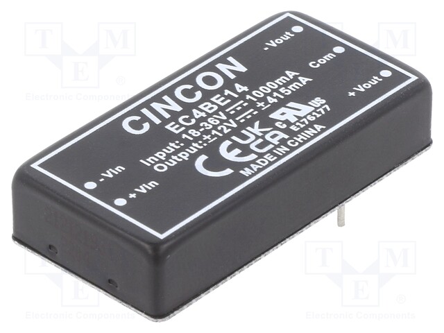 Converter: DC/DC; 10W; Uin: 18÷36V; Uout: 12VDC; Uout2: -12VDC; 2"x1"