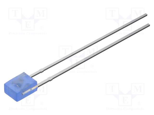LED; blue; rectangular; 2x3x4mm; bipolar; 220mcd; 100°; Front: flat