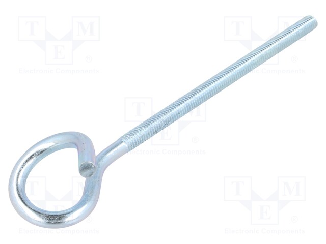 Hook; ring; steel; zinc; Thread len: 95mm; Overall len: 140mm