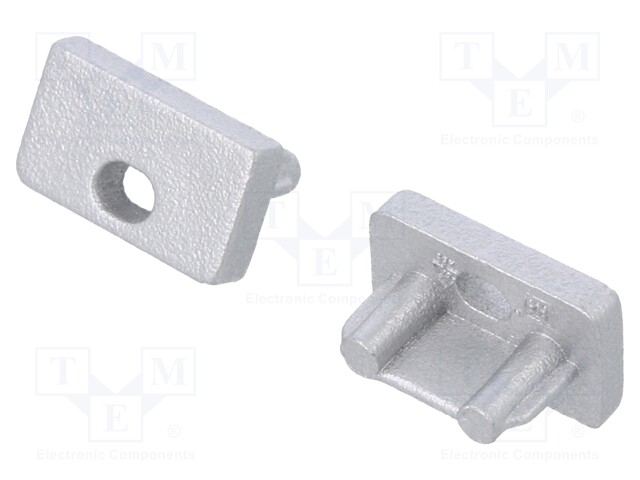 Cap for LED profiles; silver; ABS; Application: SLIM8
