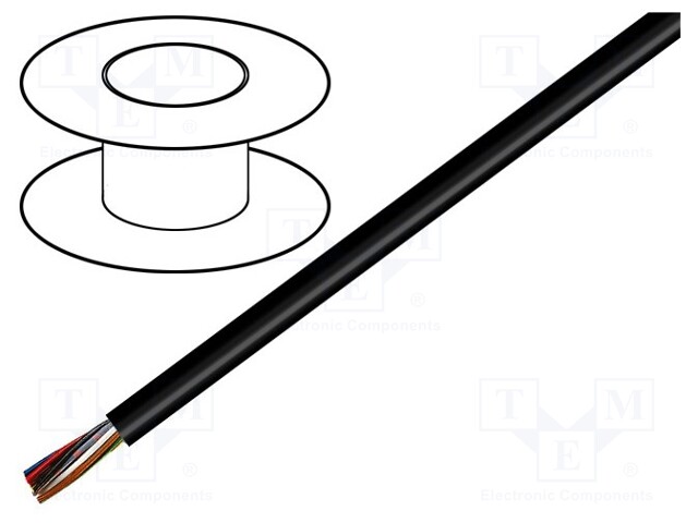 Wire; LiYY-UL; 4x26AWG; shielded,braid made of copper wires