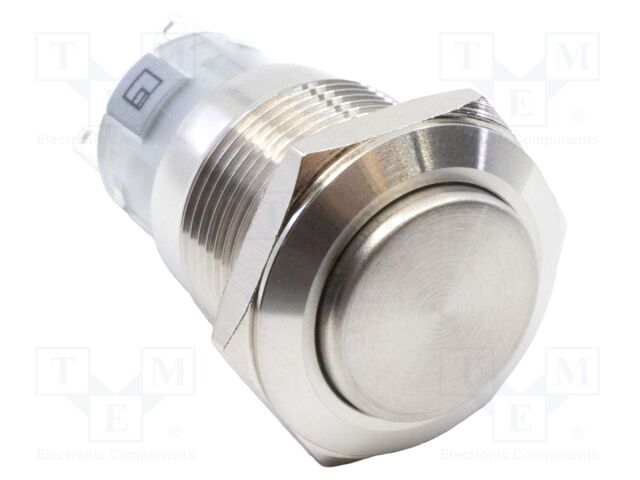 Switch: vandal resistant; SPDT; 2A/24VDC; IP67; ON-(ON); Ø19mm