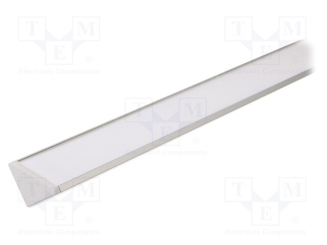 Profiles for LED modules; white; angular; natural; L: 1m; anodized