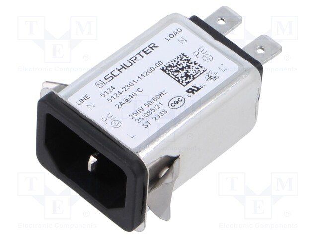 Connector: AC supply; socket; male; 2A; 250VAC; IEC 60320; C14 (E)