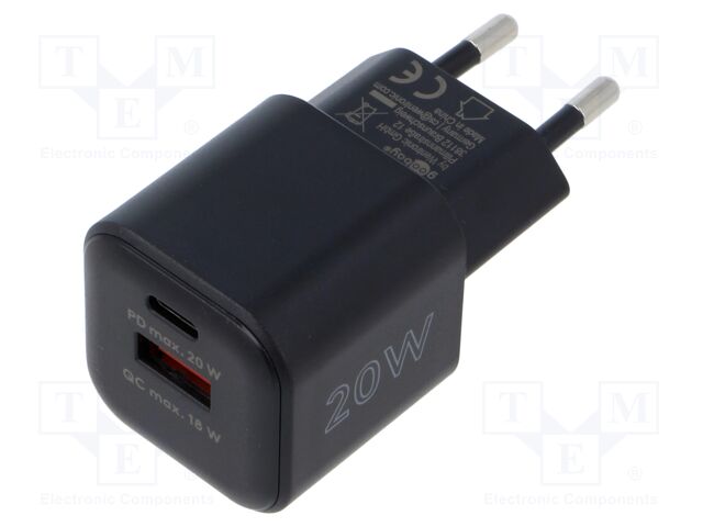 Power supply: switching; mains,plug-in; 5÷12VDC; 20W; Plug: EU