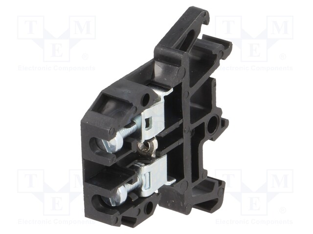 Splice terminal: rail; 0.5÷4mm2; ways: 1; terminals: 2; black; 690V