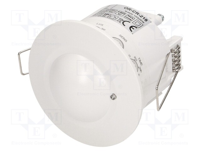 Microwave motion detector; ceiling; 230VAC; IP20; -20÷50°C; 1÷8m
