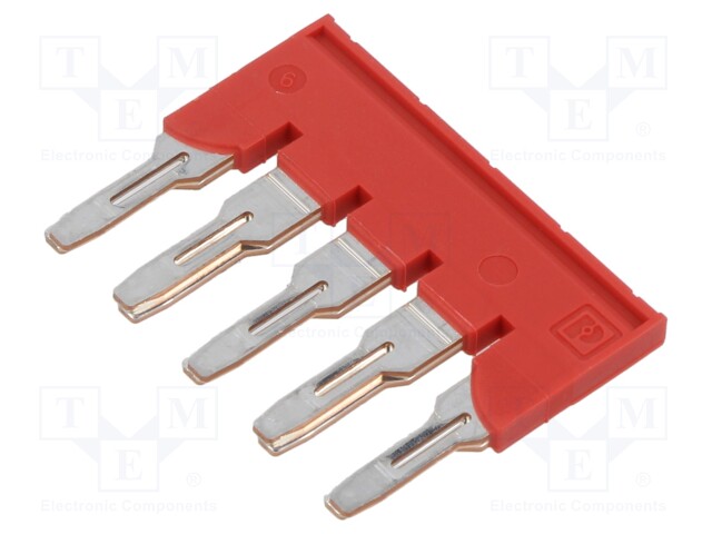 Comb bridge; ways: 5; red; Width: 8mm; UL94V-0