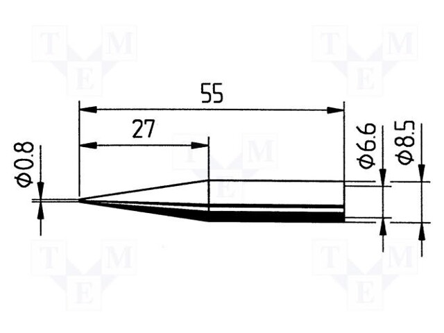 Tip; conical; 0.8mm