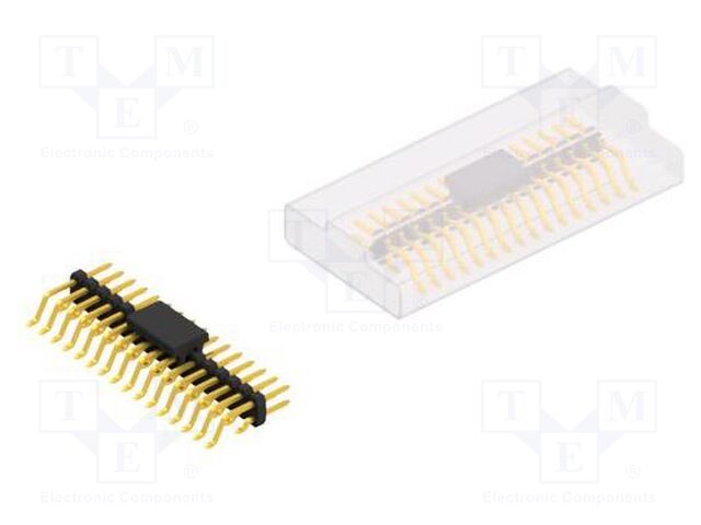 Connector: pin strips; pin header; male; PIN: 32; 2mm; SMT; 2x16