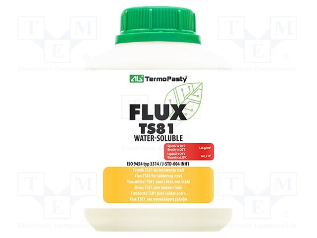 Flux: rosin-free; Water Soluble,F-SW13; liquid; bottle; 0.5l