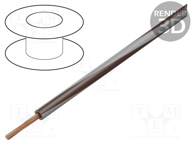 Wire; LgY; stranded; Cu; 1.5mm2; brown-gray; PVC; 300/500V; 100m