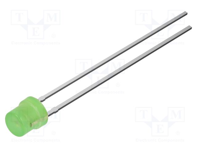 LED; yellow green; 3mm; 45mcd; 120°; Front: recessed; 2.1VDC