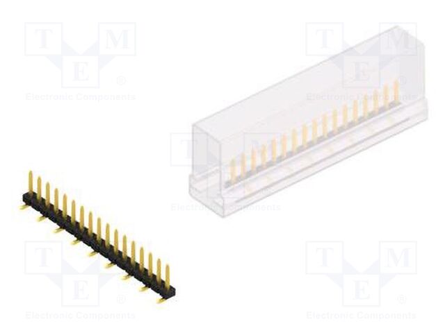 Connector: pin strips; pin header; male; PIN: 17; 2mm; SMT; 1x17