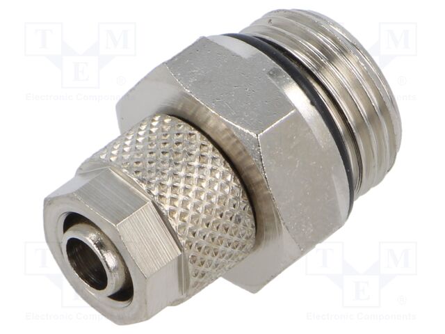 Screw-on fitting; threaded; max.15bar; nickel plated brass; 6mm