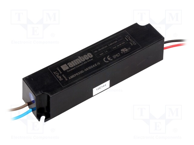 Power supply: switched-mode; LED; 25.2W; 24÷36VDC; 0.7A; 90÷264VAC
