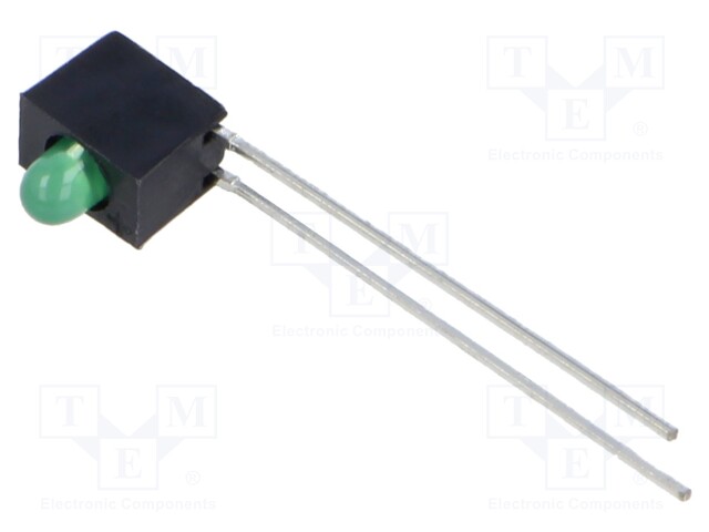 LED; in housing; 3mm; No.of diodes: 1; green; 2mA; Lens: diffused