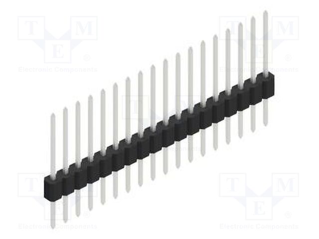 Connector: pin strips; pin header; male; PIN: 18; 1.27mm; THT; 1x18