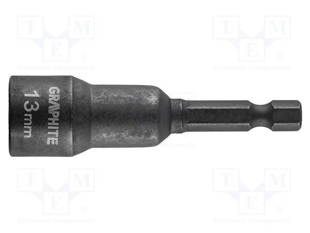 Screwdriver bit; 6-angles socket; HEX 13mm; Mounting: 1/4"