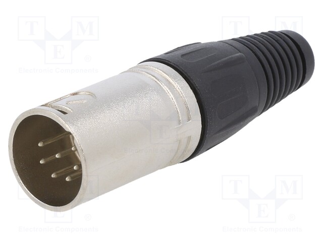 Plug; XLR; male; PIN: 7; straight; for cable; soldering; silver