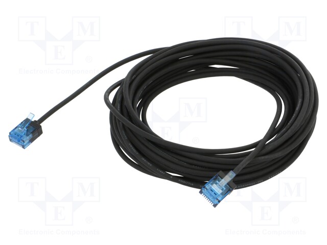Patch cord; U/UTP; 6a; stranded; Cu; LSZH; black; 7.5m; 32AWG