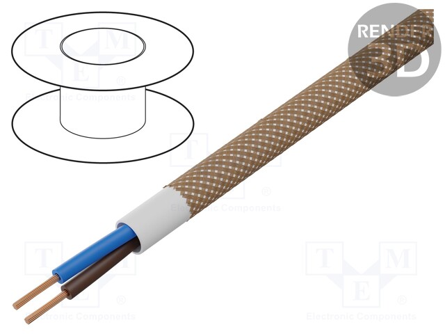 Wire; H03VV-F,OMY; stranded; Cu; 2x0,75mm2; textile braid; 50m