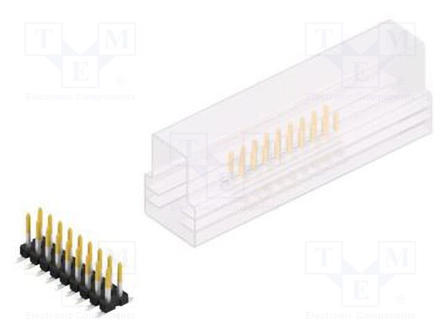 Connector: pin strips; pin header; male; PIN: 18; 2.54mm; SMT; 2x9