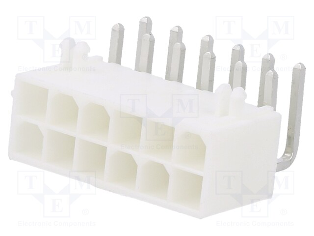MiniFit Jr RA DR /Pegs Tin V-0 12Ckt