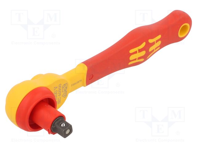 Wrench: rattle; 1/4"; Zyklop VDE; insulated; 144mm; Teeth: 80